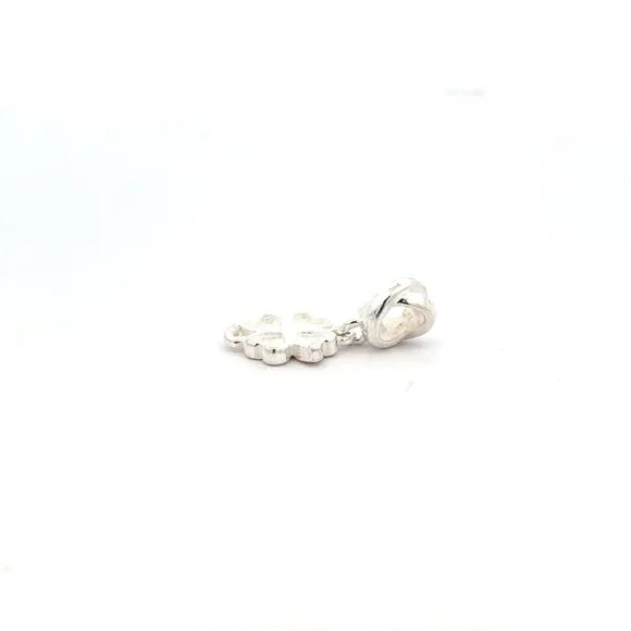 925 Sterling Silver Charm Flower Clover For Charm Bracelet Necklace - Picture 3 of 8